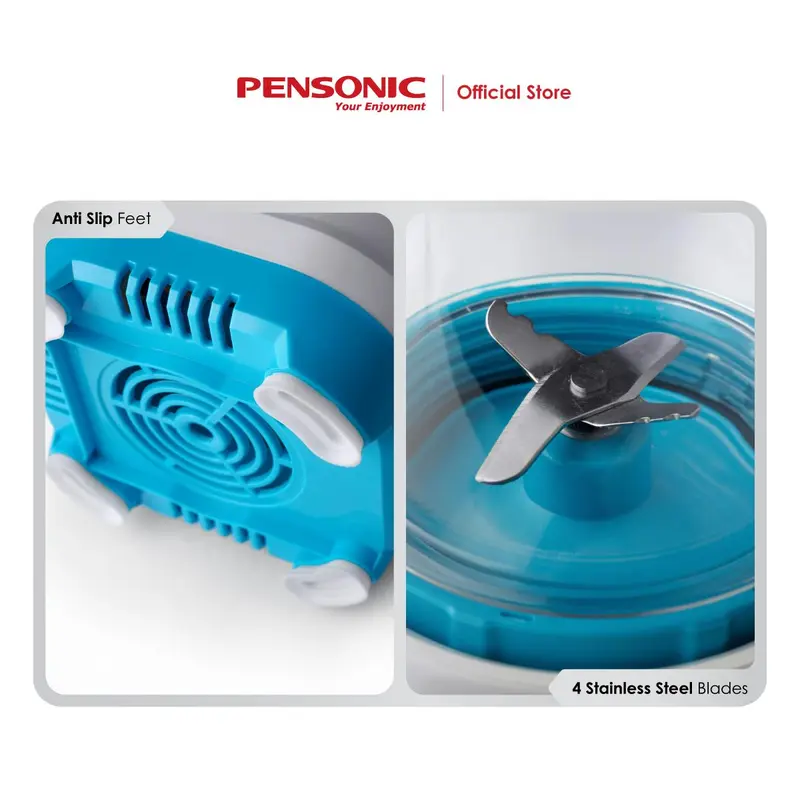 [Exclusive shoptokopedia.lifestyle] PENSONIC Personal Blender Blue BPA Free 2x 600ml Juicer Buah dan Sayur PB-4003B 3