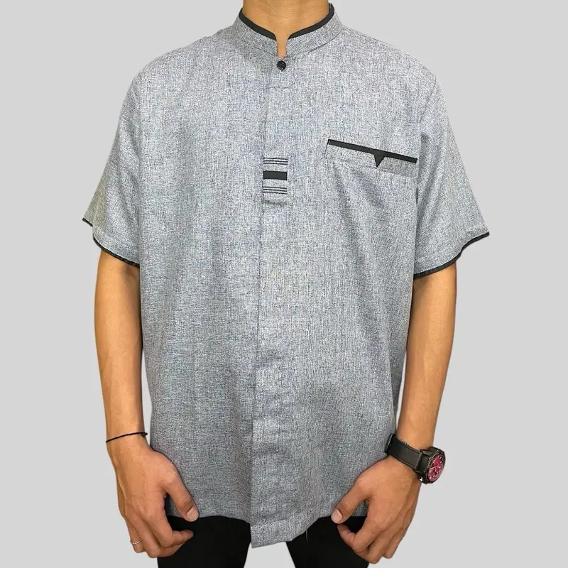 Baju Koko Kurta Lengan Pendek Bahan Katun Madinah Muslim 2
