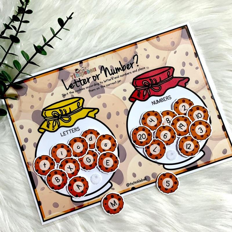 Letter or Number Cookie Jars - Velcro Laminated cards - TikTok Shop ...