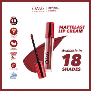 OMG OH MY GLAM Mattelast Lip Cream 2.9 g - Lip Cream Matte Dengan Warna Intense, Tahan Lama & Ringan