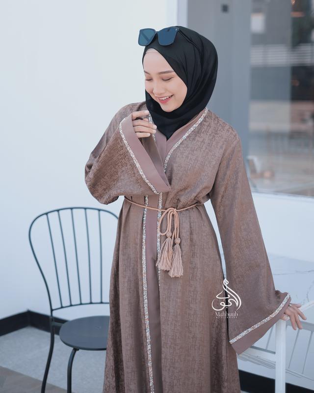 Syamila Abaya Outer Turkey Bahan Jaguard Premium Kombinasi Renda Dress Arab Saudi Mahbuub Collection 977 4