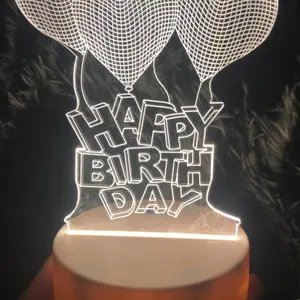 Pplus Lampu Tidur Lucu Bentuk Hati Lampu Akrilik 3D Malam Led/（Kuning hangat）Warna Keren Lampu Kamar Aesthetic / Steker + sakelar lampu tidur aesthetic / hadiah lampu malam berubah warna / hadiah ulang tahun / hadiah pernikahan/promo elektronik termurah