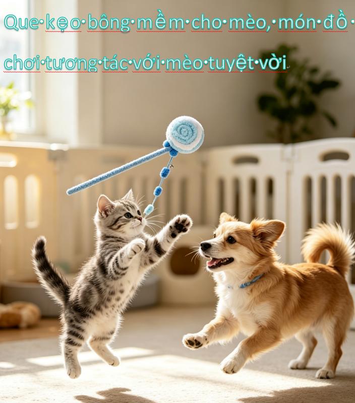 Gậy đồ chơi cho mèo màu xanh dương
