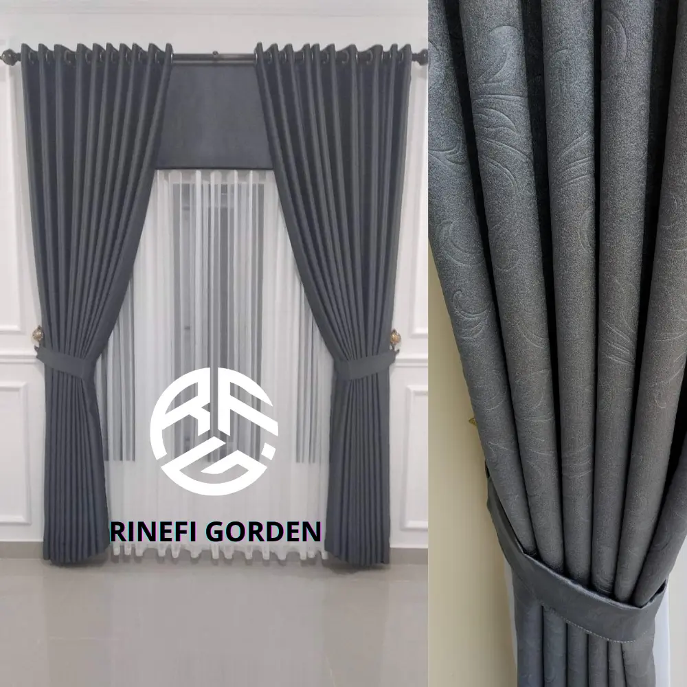Gorden Ruang Tamu Mewah Elegan Buat Dekorasi Ruang Tamu Bahan Blackout Import Premium Super Tebal tirai pintu