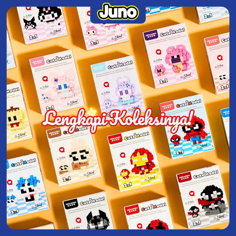 JUNO Nano Block Superhero Karakter Bricks DIY Mainan Balok Susun Mainan Anak Mainan Edukasi Puzzle 2