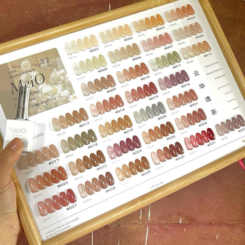 GIÁ SỐC GIỜ VÀNG Sét sơn gel Thạch Đục MeiO chính hãng 32 màu - Sơn móng tay tone nail ngọt ngào chất trong veo kèm bảng màu