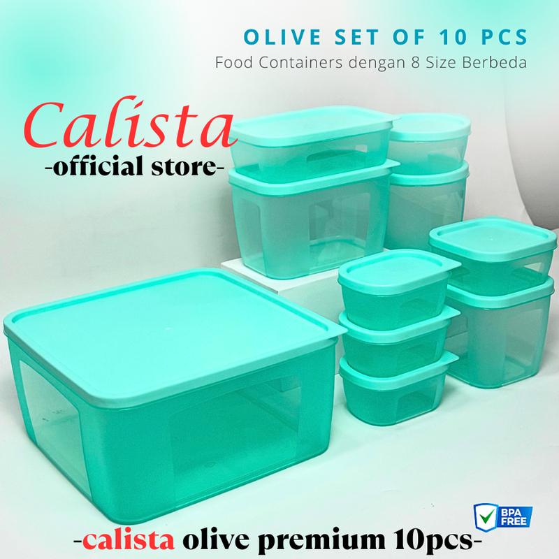 Calista Olive Premium 10pcs - Set Kontainer Makanan 8 Ukuran Berbeda ...