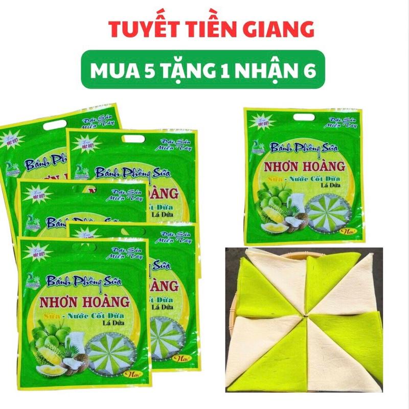 Mua 5 tặng 1 Bánh Phồng Sữa Nhơn Hoàng mỗi túi 220g sầu riêng lá dứa đặc sản Cái Bè Tiền Giang Bánh Tráng Sữa