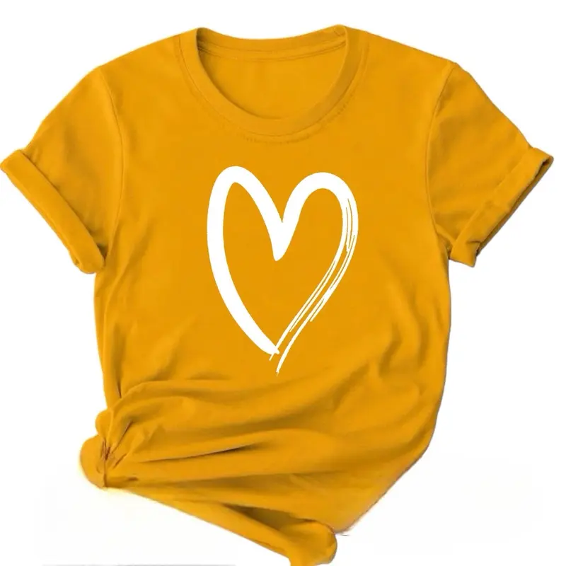 Baju Atasan Kaos katun combed/kaos wanita/baju wanita Santai Printing Oversize Spandex LOVE Oblong Tee Panjang Polos Cewek Distro 4