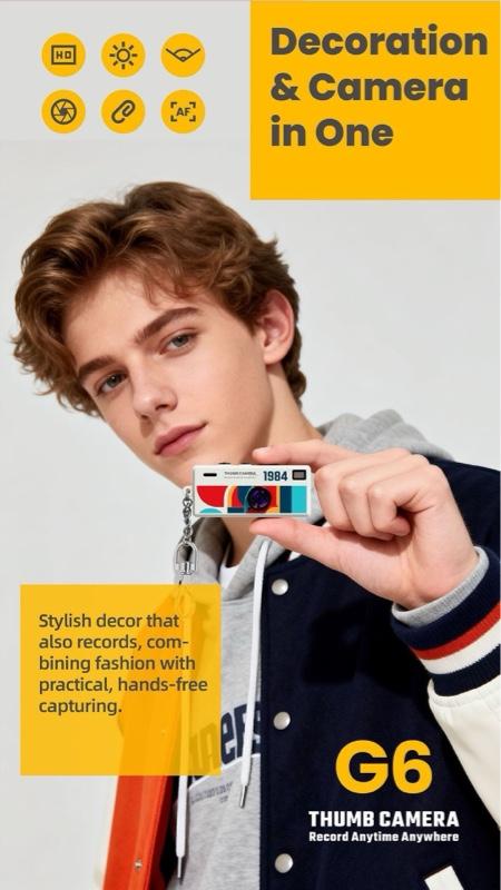 READY! G6 Thumb Camera Mini Keychain Retro Camera Foto 12MP, Video 1080 HD, Rekam Audio READY! G6 Thumb Camera Mini Keychain Retro Camera Foto 12MP, Video 1080 HD, Rekam Audio