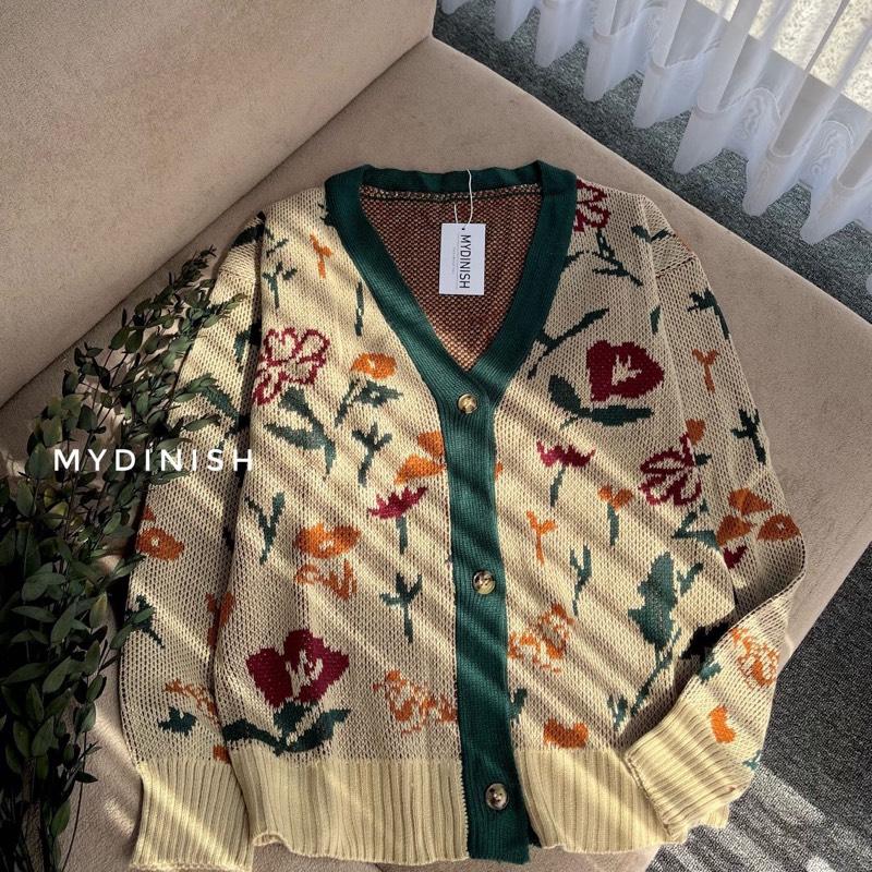 Nanami Flower Cardigan Rajut Wanita Motif Bunga 4