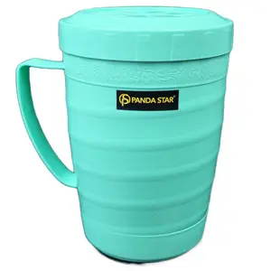 3-12 Pcs Mug Sakura Jumbo 1,2 Liter dengan gagang dan Tutup ulir super tebal PP 5 Food Grade Tahan panas Kitchenware / Gelas es  Teh Kopi