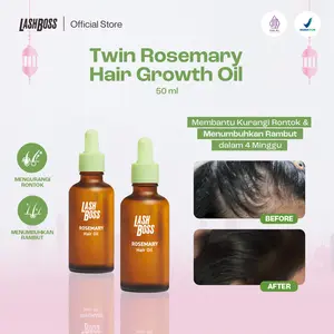 Twin Pack! LashBoss Rosemary Oil Hair Growth Oil Haircare - Minyak Penumbuh Rambut Rosemary Oil Hair Care Membantu Perawatan  Rambut Rontok Minyak Rambut Hair Serum Hair Oil