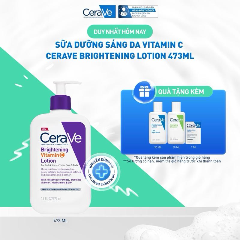 |ĐỘC QUYỀN ONLINE| Sữa dưỡng sáng da vitamin C CeraVe Brightening Lotion 473ml