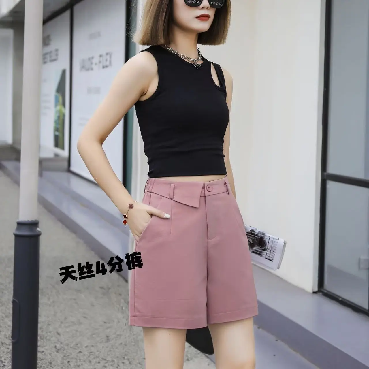 HH Shorts Comfortable Fashion Pink Ginger White Black