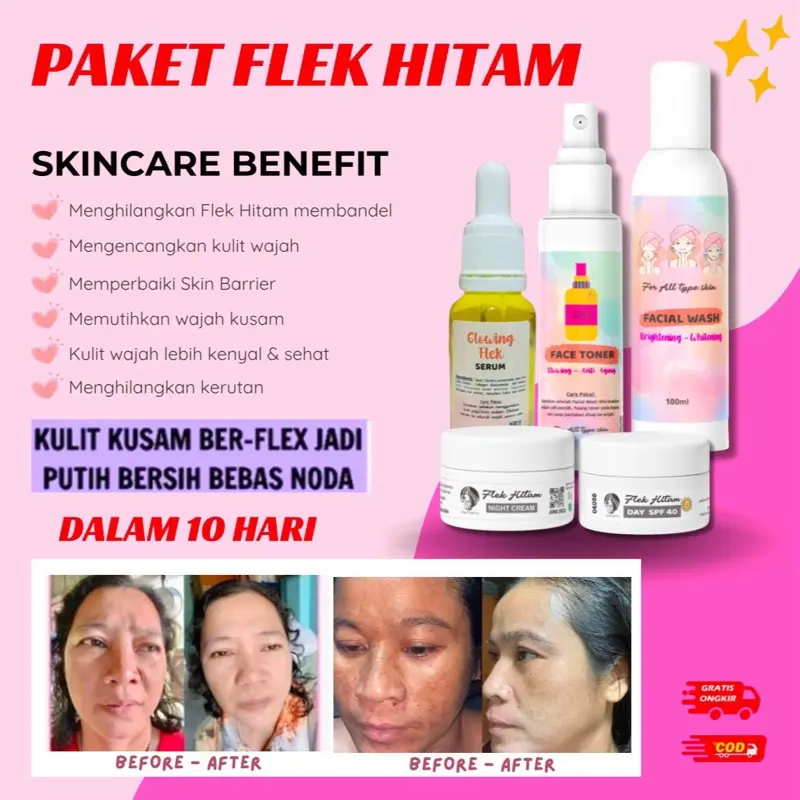 Paket Wajah Flek Hitam Darkspot | Glowing serum  Memutihkan wajah Kusam Anti Aging