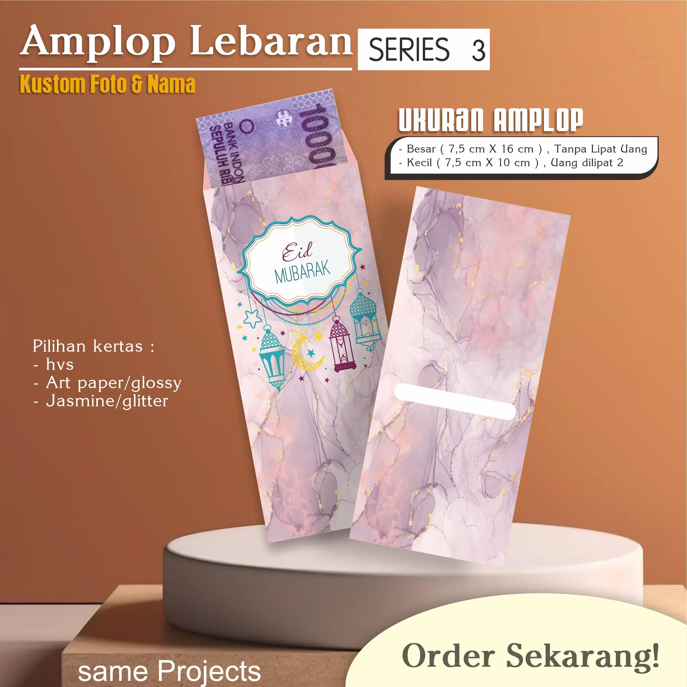 Amplop Lebaran Custom series 3/ Angpao amplop Idul Fitri Kustom Nama dan foto sendiri