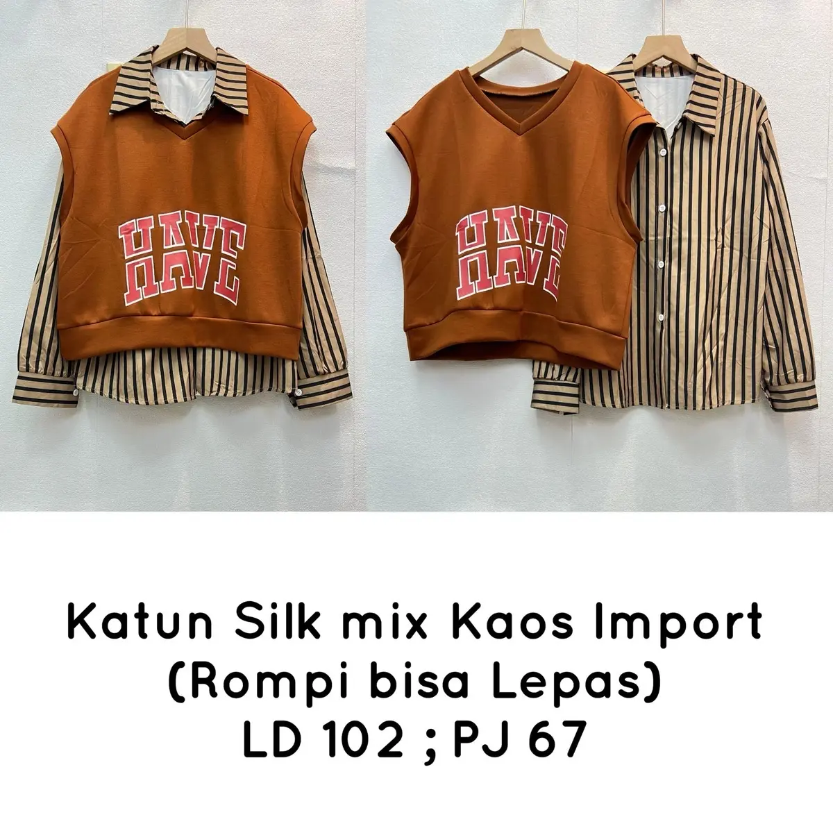 Atasan One Set Kemeja Rompi