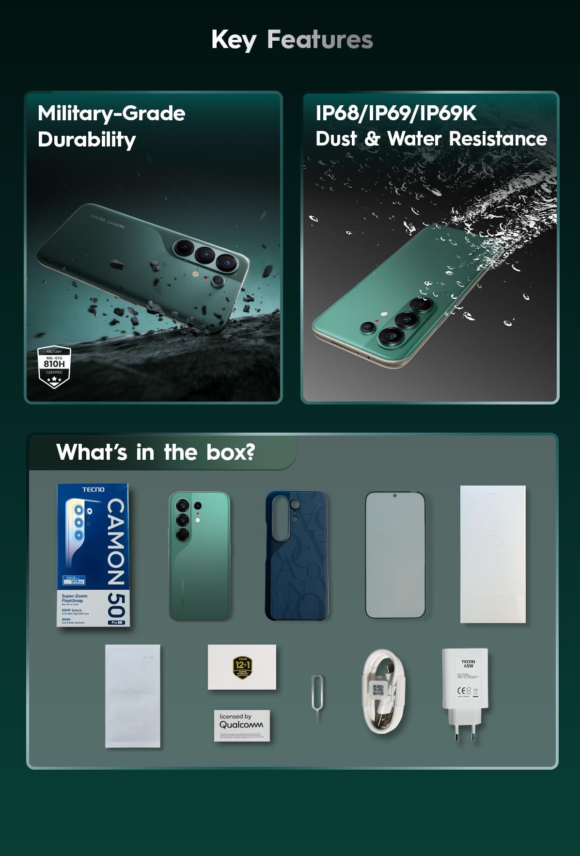 [NEW] [5x SUPERZOOM FLASHSNAP] TECNO CAMON 50 PRO 5G 12GB+12GB*/256GB, 50MP Sony LYT-700C, 50MP 3x Telephoto Camera, MediaTek Dimensity 7400 Ultimate 5G, IP69K, 6500mAh, Android 16, camon50pro