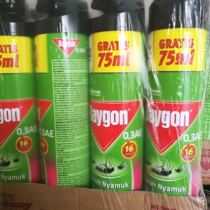 (Paket 3 kaleng) Baygon Obat Nyamuk Aerosol Flower Garden 600ml+75ml 0