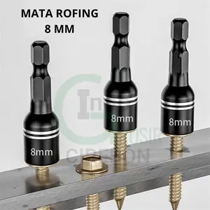Mata Roofing 8 mm Skrup Baut Atap Baja Ringan Panjang Pendek Magnet Super Kuat Murah