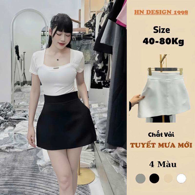 COMBO chân váy chữ A 3 LỚP dày dặn thu đông bồng nhẹ cạp cao che mỡ bụng có quần bảo hộ có túi women thời trang nữ women HN DESIGN 1998 mã 188