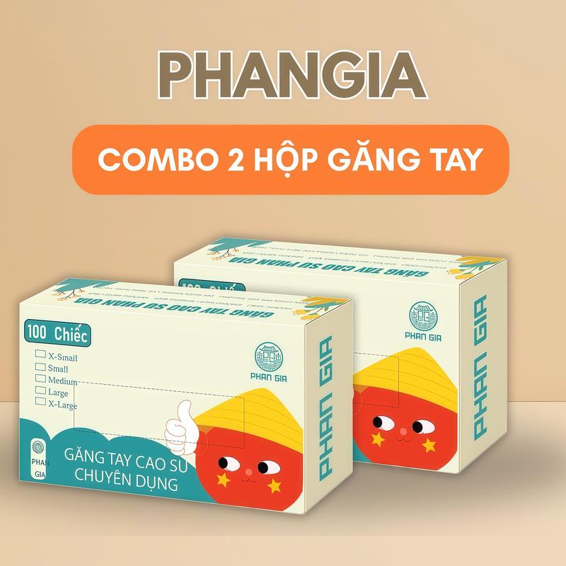 Hộp 200 Găng Tay Cao Su PHANGIA, Không Mùi, Không Bột, Mềm Dai, Không Kích Ứng, Bảo Vệ Da Tay Mỗi Ngày – An Toàn Cho Mọi Loại Da bao  tay  cao  su gang  tay  caosun  habep
