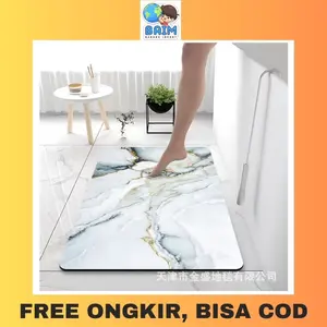 BAIM Keset Kaki Diatomite Nyerap Air Anti Slip Anti Bakteri Motif Marmer Estetik Keset Kamar Mandi Alas Kaki Murah Lap Kaki Souvenir Hadiah Murah Lebay