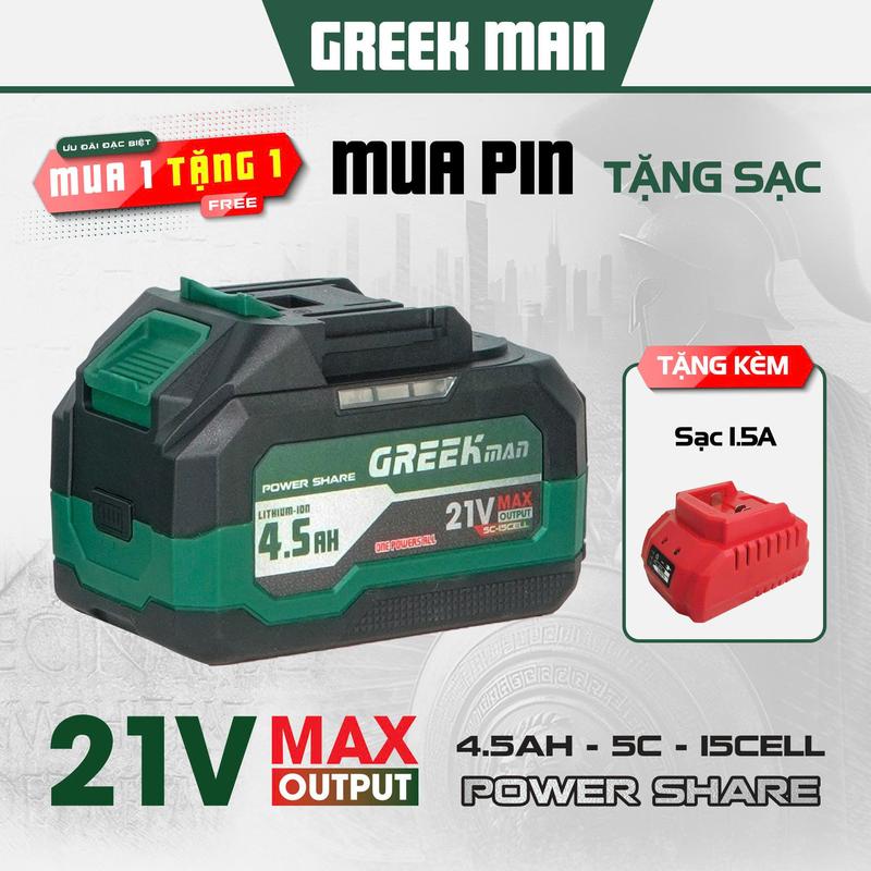   Greekman  Phụ Kiện 15 cells phổ thông chân makita m21 vỏ nhựa ABS chống va dập xả cao Dùng cho máy khoan máy siết bulong tặng kèm sạc 