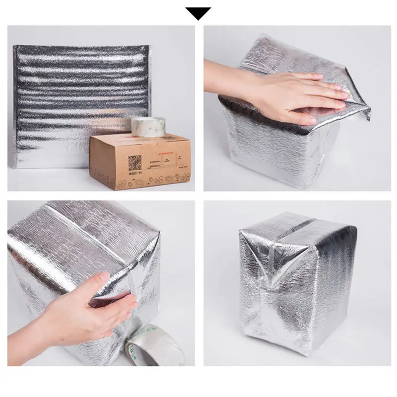 Túi Ăn Trưa, Cách Nhiệt, Giấy Bạc Nhôm, Dùng Một Lần, 20 Chiếc, Thích Hợp Cho Giao Thức Ăn, Túi Giao Hàng 7