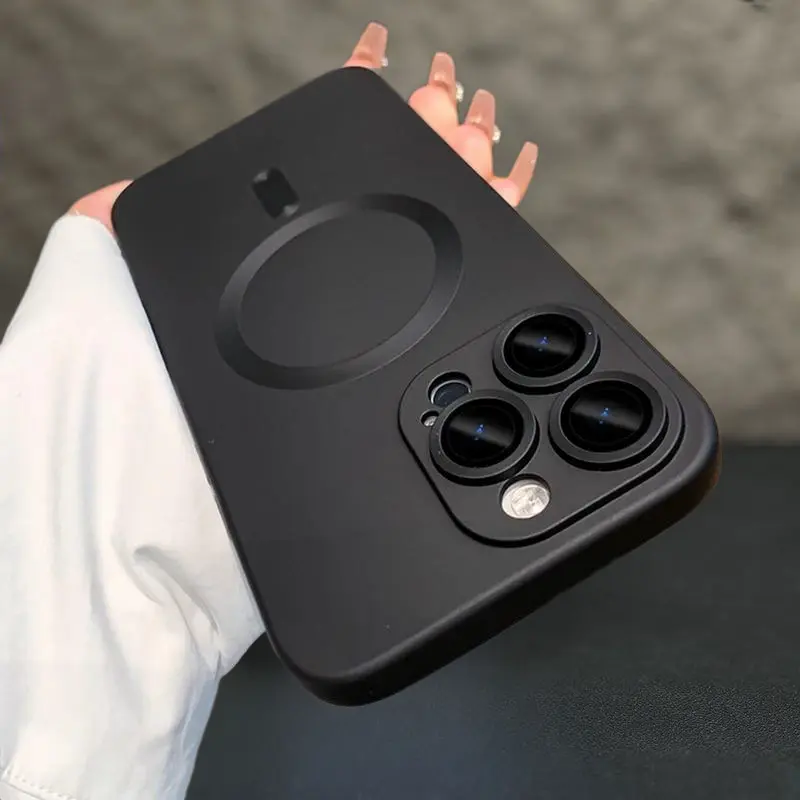 Vỏ iPhone , [Bảo vệ ống kính có thể tháo rời] [Nhẹ và bền] với bảo vệ máy ảnh đầy đủ, chống va đập, mờ, mỏng, mềm, Tương thích với vỏ điện thoại Magsafe cho iPhone 17 16 15 14 13 11 12 Pro Max 14Plus 15Plus 7 8 X XR XSMAX Silicone Ốp