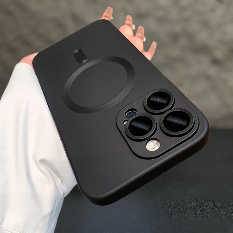 Vỏ iPhone Bảo vệ ống kính có thể tháo rời Nhẹ và bền với bảo vệ máy ảnh đầy đủ chống va đập mờ mỏng mềm Tương thích với vỏ điện thoại Magsafe cho iPhone 15 14 13 11 12 Pro Max 14Plus 15Plus Silicone Ốp