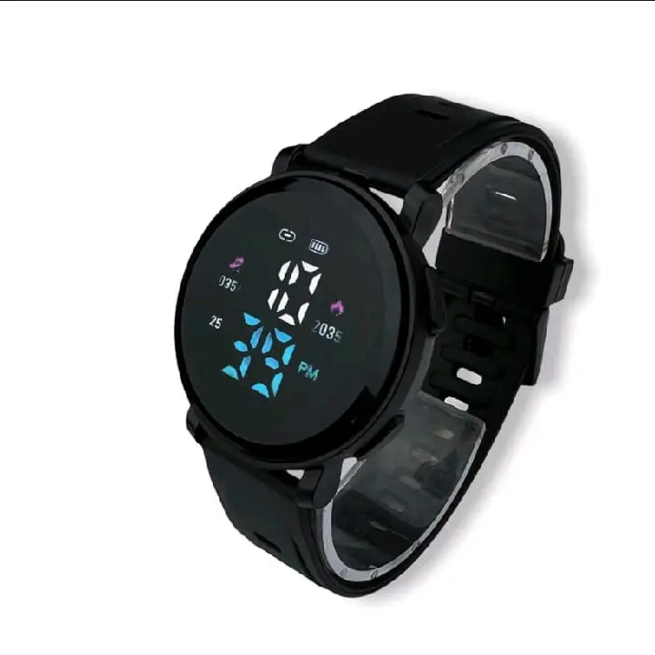COD JAM TANGAN MEWAH PRIA WANITA WARNA HITAM DIGITAL RUBBER BULAT LED