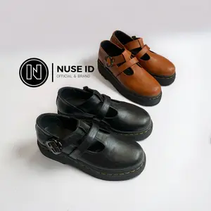 Nuse ID - Siskey black shoes wanita oxford loafers wanita