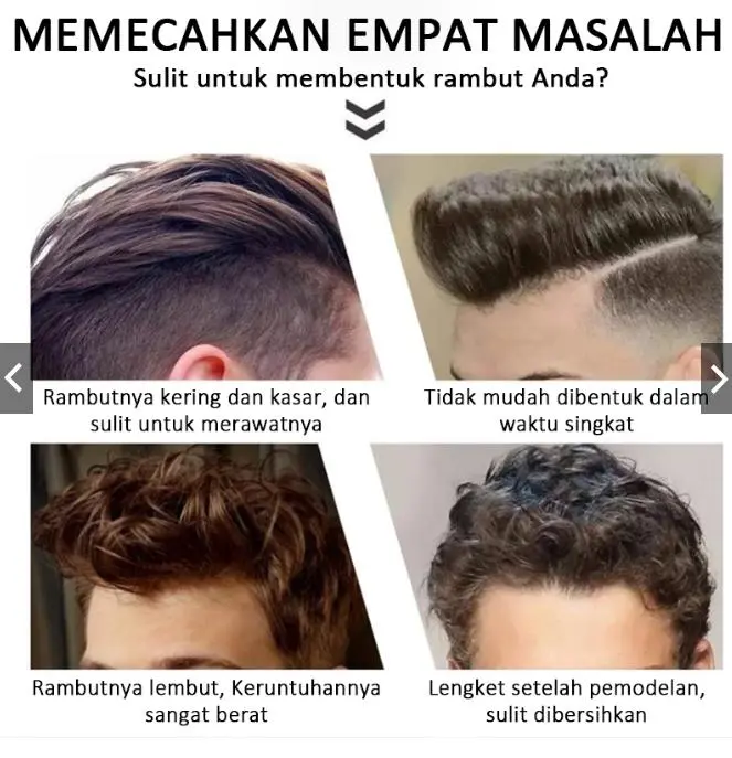 SJJ 2in1 Minyak Rambut Garansi Asli dengan Gel dan Wax untuk Pria Mousse Pomade Haircare & Styling Wangi Mens Sisir Strong Hold Sisir Mousse Pomade Meluruskan hair  wax 4