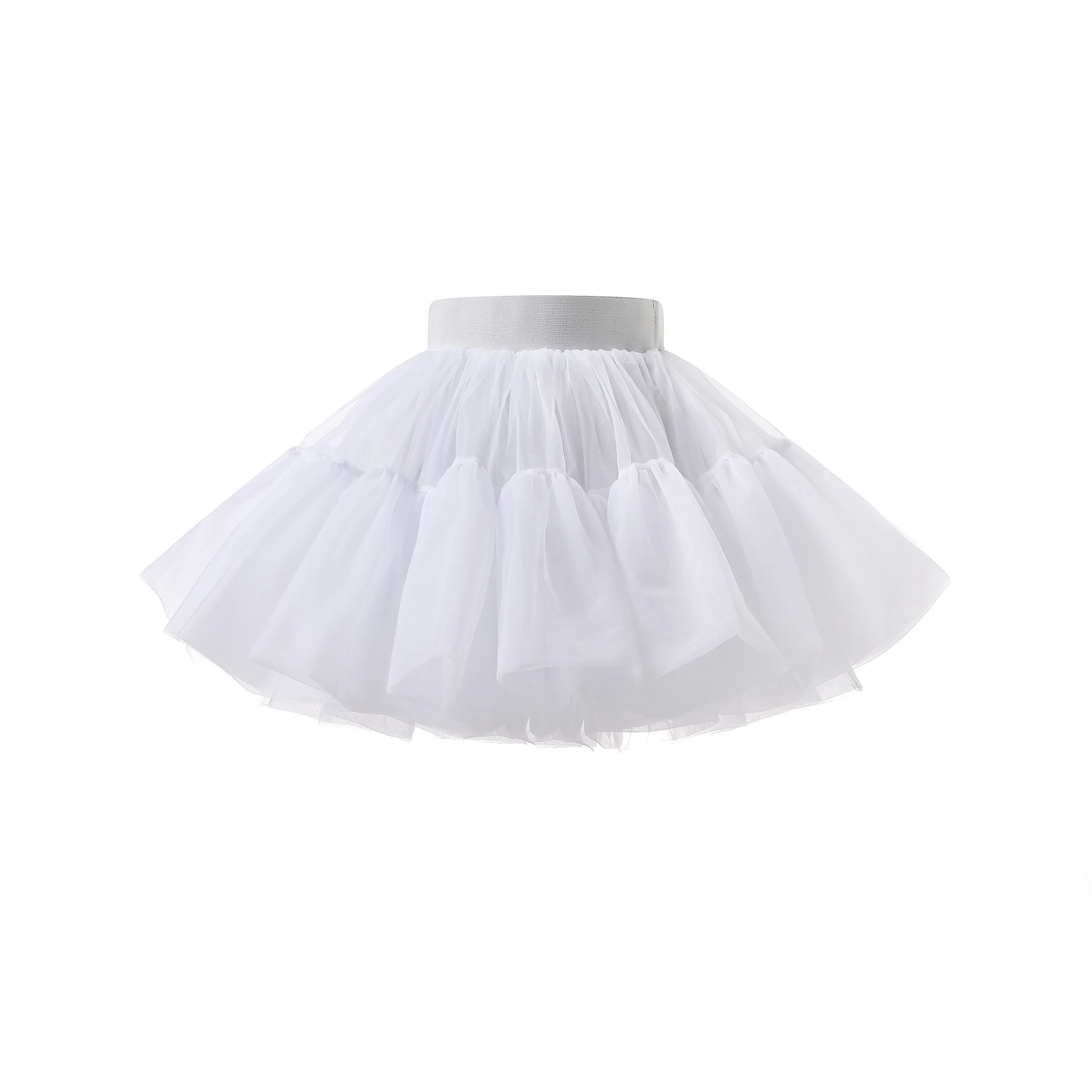 Girls Solid Tutu Skirt Comfy Mesh Skirt Preppy Style For Summer Party Gift Performance Dance Everyday