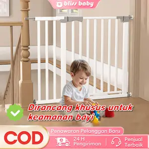 Pagar Pengaman Bayi, Penghalang Pintu & Tangga Mudah Dipasang Kunci 2 Arah Tidak Perlu Mengebor Cocok untuk Pintu Dapur dan Tangga
