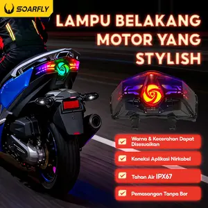 【Pengiriman 24 jam】SOARFLY Lampu Rem / Lampu Stop LED Vario Terbaru untuk Vario 125/150 Mode RGB 210 Motorcycle Bisa Ganti Warna Melalui Aplikasi di HP Karakter Anime Sharingan Tahan Air IPX67