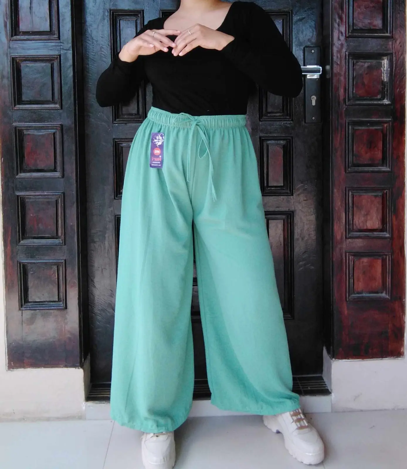 Celana  Panjang  Dewasa Kulot Crinkle Airflow   Variasi Tali Serut Wanita Jumbo Premium Tebal