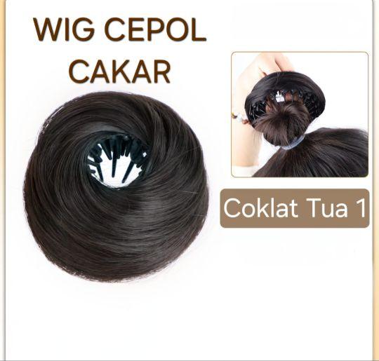 KONDE CEPOL INSTAN CAKRAM SANGGUL WIG MESSY BUN RAMBUT PALSU HAIR SINTETIS ANTISLIP SIRKAM JEPIT PREMIUM ANTI KILAP
