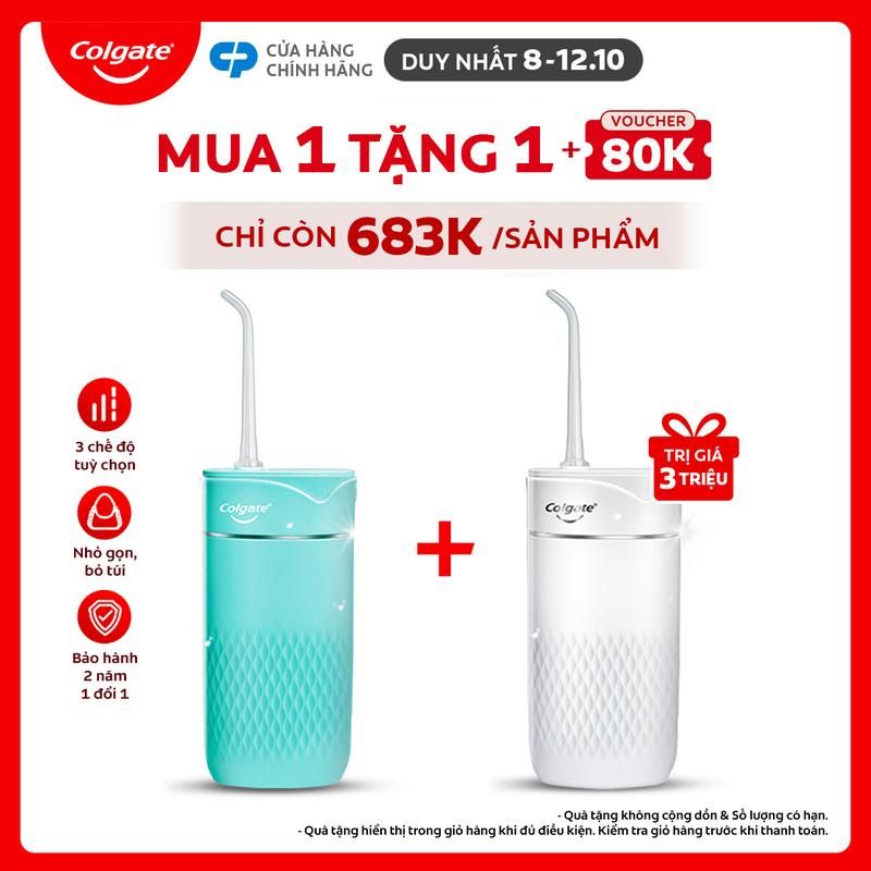 [Duy nhất 8-12.10] Máy tăm nước Colgate nhỏ gọn, chống thấm nước, pin sạc