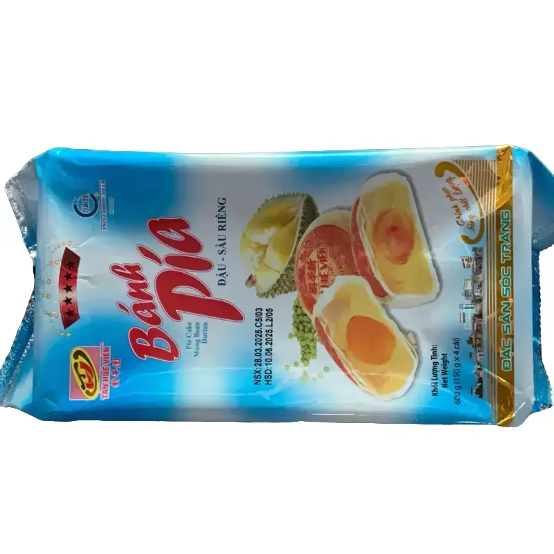 1 cây bánh pía tân huê viên 4 bánh vị đậu sầu riêng 5 sao.