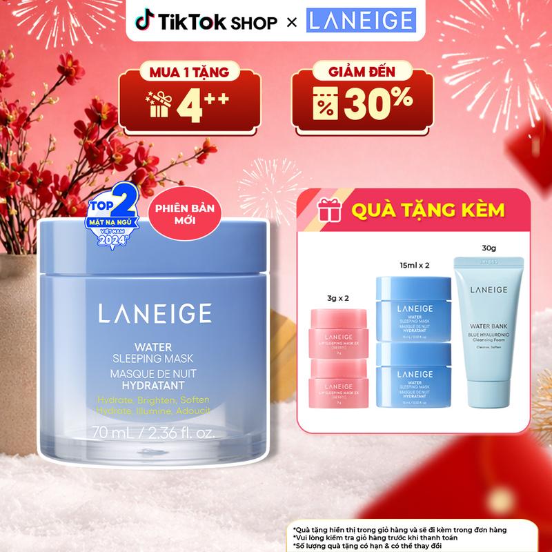   PHIÊN BẢN CẢI TIẾN 2025  Mặt nạ ngủ dưỡng ẩm tăng cường khả năng tự vệ của da làm đẹp da LANEIGE Water Sleeping Mask AD 70ml Skincare Cosmetics Women 