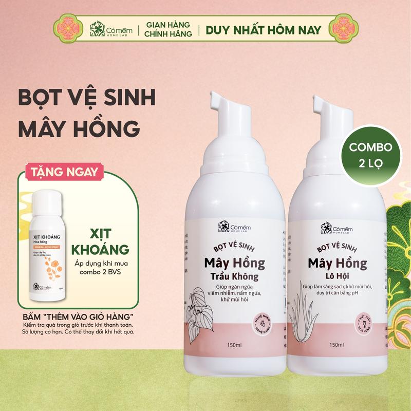 TẶNG QUÀ MIỄN PHÍ Combo 2 Bọt vệ sinh phụ nữ Mây Hồng chiết xuất Thiên Nhiên Cỏ Mềm