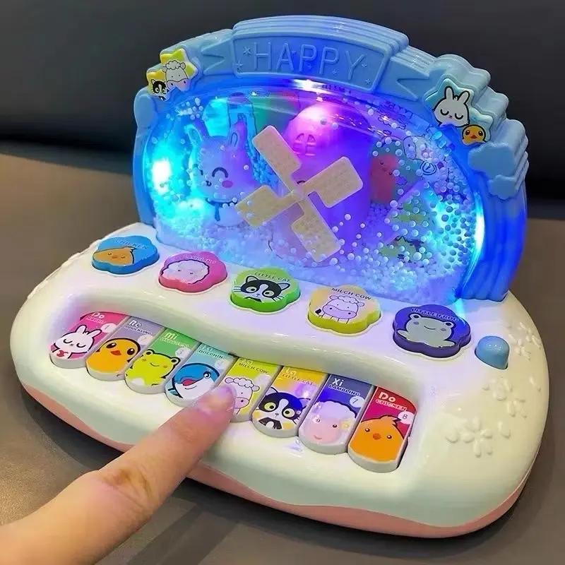 Happy Baby Đàn Piano đồ chơi cối xay gió bông tuyết k mới nhất Phát Nhạc Toy Pin với âm thanh tiếng con vật và hiệu ứng ánh sáng sinh động cho bé khám phá âm nhạc và phát triển kỹ năng vận động( Không Kèm Pin )