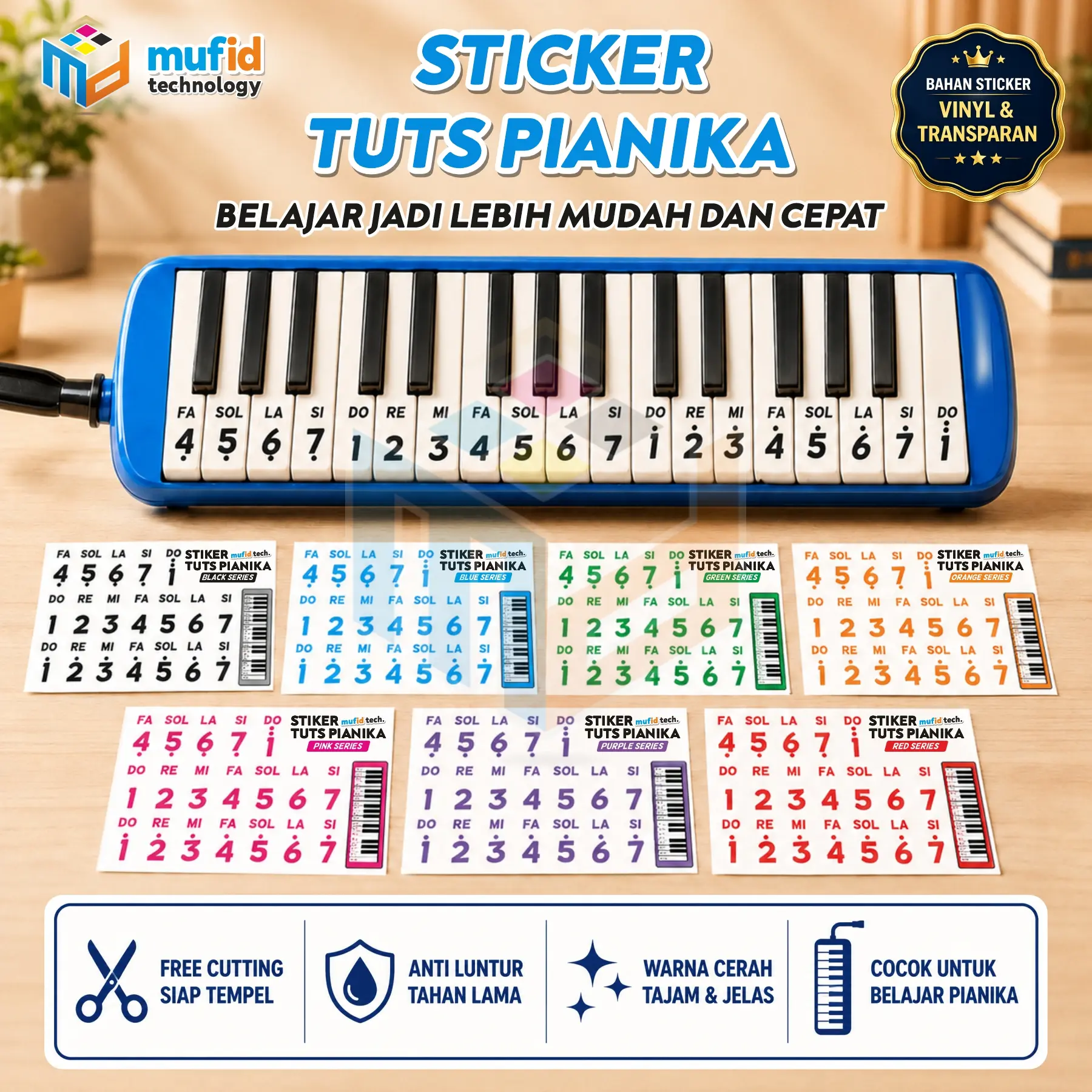 CUTTING STIKER TUTS PIANIKA 22 KEYS