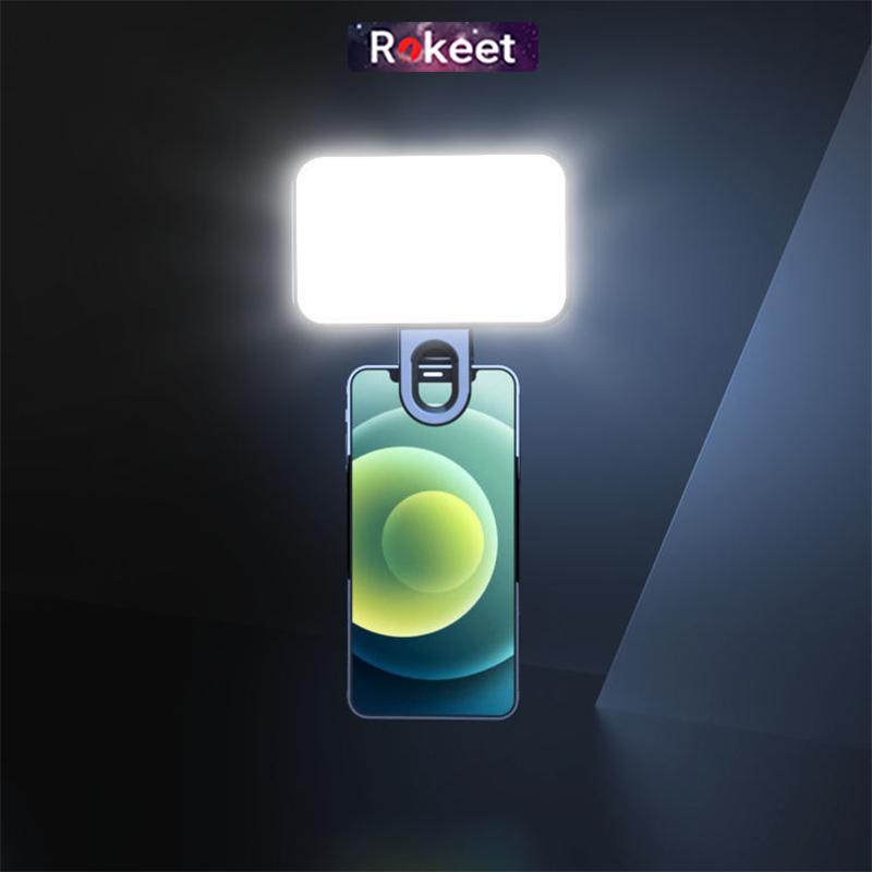 Rokeet Selfie Light Portable Mini Fill Light Clip Lampu Live Streamer LED Universal Phone Tab 0