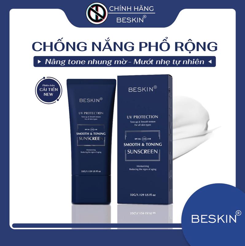 [New] KEM CHỐNG NẮNG CHỐNG NẮNG PHỔ RỘNG BESKIN SPF 50+ - Dung tích: 32g - Thương Hiệu: Beskin Việt Nam Skincare Sun Cream Chăm Sóc Da