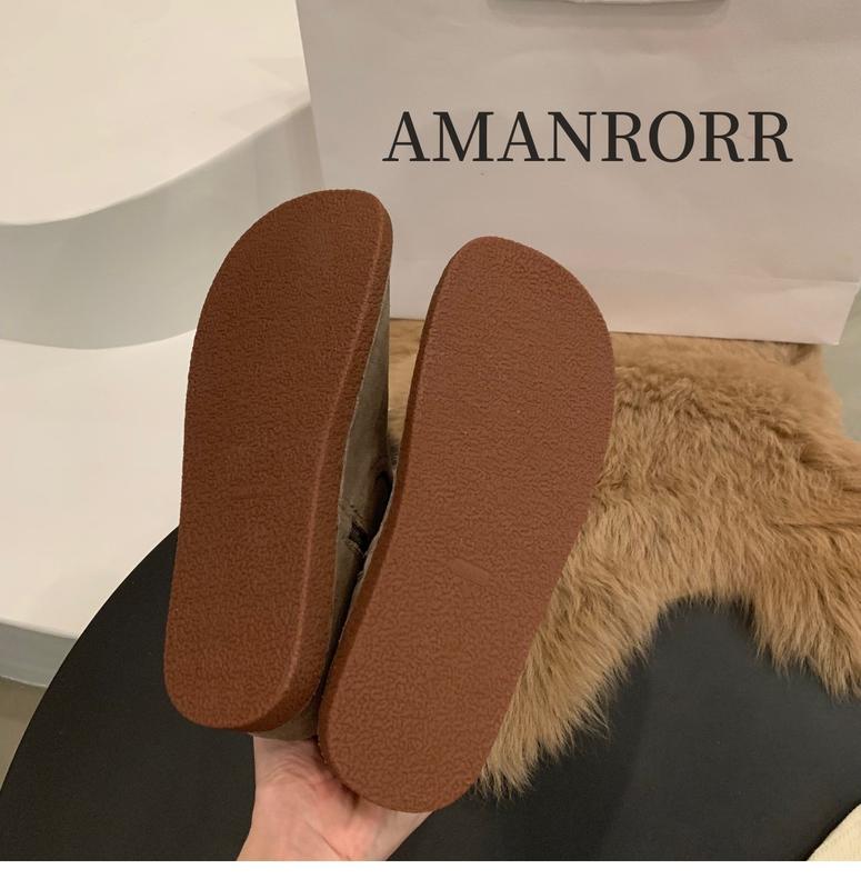 Product Introduction of Winter New Flat Snow Boots Women's New Trend Mid Calf Boots Plus Warm Fashion Cotton Shoes Fur Leisure Footware 25