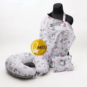 ￼CANDU-[FREE TAS MIKA] Paket Bantal Menyusui Bayi Bansu Multifungsi 3in1 Jumbo Besar + Apron Menyusui Nursing Cover + Bantal Peyang Bayi
